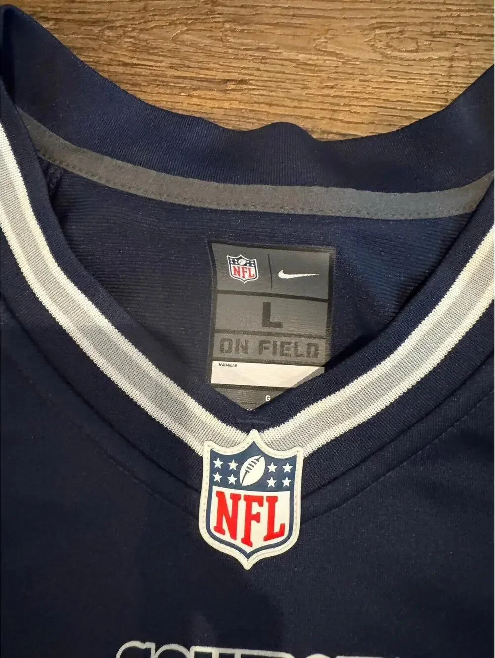 Nike Dallas Cowboys Van Esch Navy/White Jersey Sz L EUC